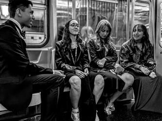 students on subway